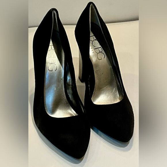 BCBG SUEDE BLOCK HEEL HIGH HEELS- SIZE 10 4INCH. - Picture 6 of 6